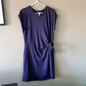 Cable & Gauge Blue Ruched Midi Dress